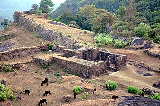 Aerial view of Kavale Durga Fort, Thirthahalli, Shimoga.jpg — Manjeshpv, CC BY-SA 3.0, via Wikimedia Commons